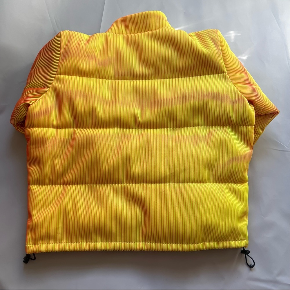 MadeMe New York Lenticular Yellow Mesh Puffer Coat Women Small - Picture 2 of 10